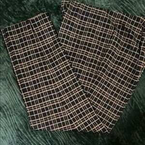 Plaid Ponte Slim Leg Pants